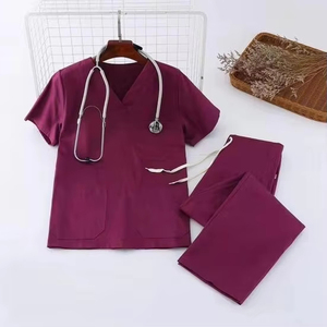 Ensemble de Blouse et Pantalon Médical Unisexe à Col en V et Manches Courtes de Haute Qualité pour Salon de Beauté et Hôpital - Product Image 1