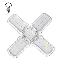 Nouvelle Lampe de Ventilateur de Garage et d'Entrepôt Pliable Haute Puissance 80W avec Pales Intégrées
