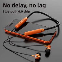 Audífonos Deportivos Inalámbricos D05 6.0 con Banda para el Cuello, Carga Tipo-C, para Correr, Música, Móvil, Metálicos, Intraaurales, IPX5