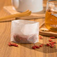 Sachets de thé vides pliables jetables en fibre de maïs biodégradable avec logo personnalisé, qualité alimentaire