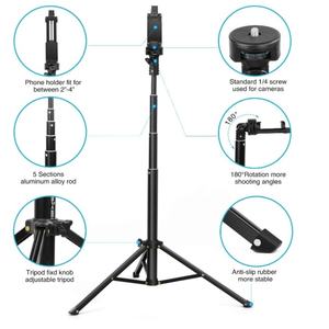 Trépied en alliage d'aluminium extensible transfrontalier de 1.6m pour Bluetooth Selfie Stick pour GoPro Phone <span class=keywords><strong>Action</strong></span> Camera <span class=keywords><strong>Photo</strong></span> Studio - Product Image 5