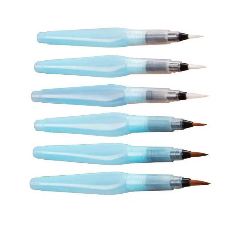 Xinbowen fabrika düz suluboya boya fırçası mavi renk boya fırçası kalemler