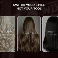 Lisseur et boucleur de cheveux électrique 2 en 1 avec écran LED, fonction ion négatif, pour usage domestique et hôtelier