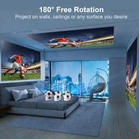 Projecteur portable avec WiFi, mini cinéma maison intelligent, écran LCD, projecteur vidéo, Android Proyector