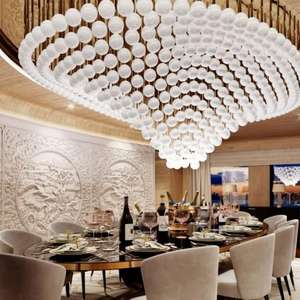 एक उच्च गुणवत्ता वाली ग्लास गेंद पेंडेंट चंडेलियर लाइट लॉबी और विला सजावट - Product Image 3