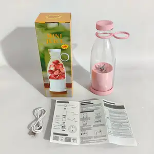 380ml Mélangeur de fruits frais Mélangeur électrique Presse-agrumes USB Rechargeable Mélangeur de jus frais Sports Mini Bouteille Mélangeur de jus