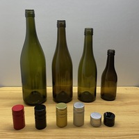 Vente en gros 187ml 375ml 750ml Feuille morte Champagne Antique Vert Liège Finition supérieure Vin Bordelaise Bourgogne Bouteille en verre