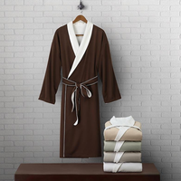 Peignoir de bain en gabardine double couche de qualité supérieure pour hôtel 5 étoiles, broderie personnalisée du logo, col châle