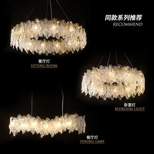 Lustre en verre long, style postmoderne, luxe, salon, chambre à coucher, luminaire suspendu créatif de designer haut de gamme, style français, salle à manger, LED - Product Image 6