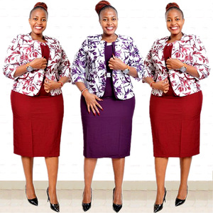 2024 donna africana abiti da ufficio pieghettati con cappotto due pezzi Set di <span class=keywords><strong>turchia</strong></span> Plus Size abiti lunghi da donna Set completo Casual - Product Image 1
