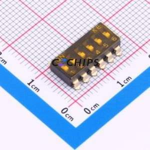 HX 2.54-6P TPPT DIP Switch SMD Switch Flat Toggle, Groove Type Single Pole Single Throw 6 Gull Wing Type - Product Image 1