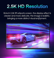 Moniteur portable de 18 pouces 2.5K 2560*1600P 144hz, deuxième moniteur de bureau pour le jeu ou le travail