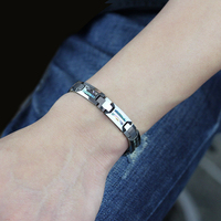 Bracelet de luxe en tungstène pour homme, incrusté de coquille d'ormeau, poli à la main, de la marque Cheng Jewelers