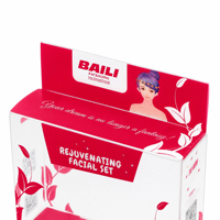 Boîte d'emballage en PVC rouge de luxe, large, de haute qualité, pliable, en plastique, pour collection de beauté et cosmétiques, avec détails latéraux en relief