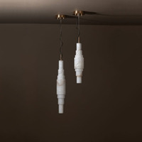 Lustre suspendu en albâtre élégant de style nordique moderne, lustre vertical artistique personnalisé pour villa, salon, escalier, décoration intérieure