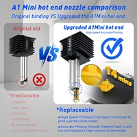 Kit Hotend para Bambu Lab A1/A1 Mini conjunto de extremo caliente de velocidad rápida 0,2/0,4/0,6/0,8mm boquilla de latón pieza de impresora 3D