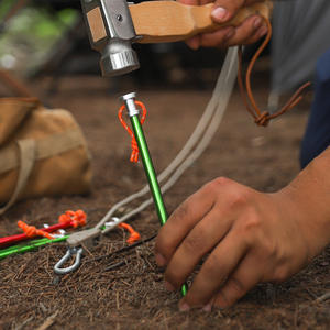 Estaca de tienda de campaña de aluminio de lujo de 23 cm, ultraligera, para exteriores, con cuerda para fijación a prueba de viento. - Product Image 1