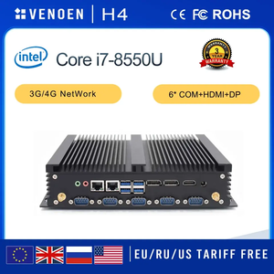 Mini PC de escritorio Industrial sin ventilador <span class=keywords><strong>ITX</strong></span> Core I5 8250U I7 8550U <span class=keywords><strong>DDR4</strong></span> compatible con tres pantallas puerto de impresión LPT colgante de pared AU US - Product Image 3