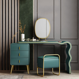 Coiffeuse en bois avec miroir, 3 tiroirs, <span class=keywords><strong>commode</strong></span> de maquillage, meuble de chambre à coucher - Product Image 2