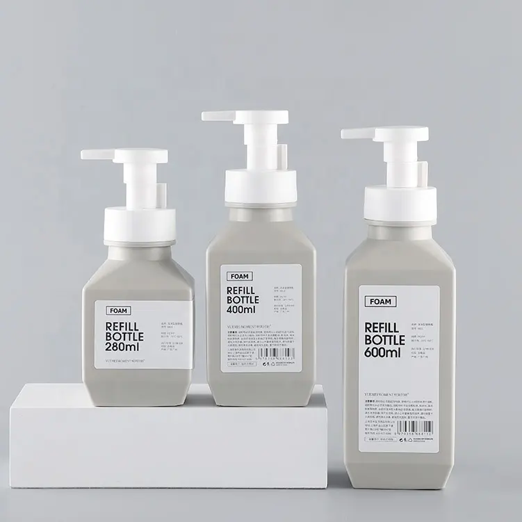 液体石鹸手洗い洗顔料空の化粧品包装のためのユニークなスタイルのトレンディなフォーム石鹸ディスペンサーフォームポンプボトル