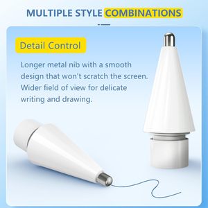 หัวปากกาเปลี่ยนสำหรับ <span class=keywords><strong>Apple</strong></span> <span class=keywords><strong>Pencil</strong></span> Pro/<span class=keywords><strong>รุ่น</strong></span>ที่ 1 และ 2/USB-C, หัวปากกาโลหะแบบปากกา ทนทานต่อการสึกหรอ หัวปากกาสไตลัส - Product Image 6
