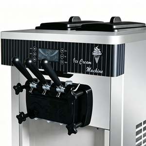 3-Geschmacksrichtungen Softeis-Maschine Tischmodell Edelstahl Multifunktionale Eismaschine mit Milch- und Wasserkompatibilität - Product Image 3