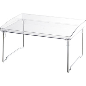 Transparent Pet Plastic Storage Rack Three Layer <b>Foldable</b> <b>Desk</b> Organizer For Office And Dormitory Use - Product Image 5
