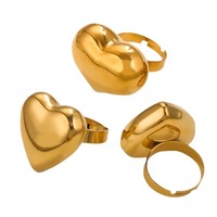 Gaovo Boucles d'oreilles en forme de cœur en acier inoxydable pour femmes, design géométrique minimaliste ouvert, bijoux tendance, imperméables, hypoallergéniques