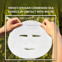 Vente en gros de tissu non tissé en chitosane Tencel 28 g/m² personnalisé, masque facial en papier pour le soin de la peau, contrôle du sébum, 220x200 mm
