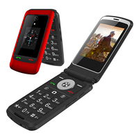 Téléphone intelligent à clapet 4G pour seniors avec clavier, SOS, double SIM, 1000 mAh, 0,08 MP, police grande taille, Wifi/GPS/Facebook/WhatsApp