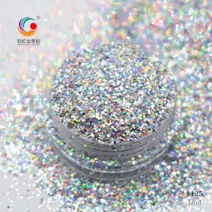 Laser Glitter 2023 Hot-Selling Fine Silver Laser PET Hexagonal Glitter Powder For Nail Arts/ Resin Crafts/Tumblers