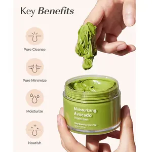 Skin Care Clay Mask For Face Clean Oil Control Reduce Blackheads Moisturizing Private Label Avocado Facial Clay Mask
