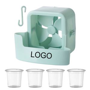 Ventilateur de refroidissement portable moderne à logo personnalisé imprimé UV, mini, facilement suspendable, silencieux, en plastique PP léger, pour la maison, été - Product Image 1