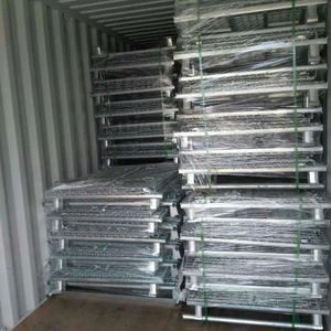 Lưới Lồng <span class=keywords><strong>Stackable</strong></span> xe nâng an toàn lồng Trung Quốc nhà máy vật nuôi phôi dây lưu trữ container - Product Image 6