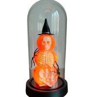 Décorations d'Halloween transfrontalières : lanternes citrouilles, squelettes en plastique style horreur, décorations de festival des fantômes, sans impression