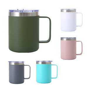 12Oz 14Oz Thép Không Gỉ Cách Điện Cốc Cà Phê Tùy Chỉnh Màu Sắc Cà Phê Cốc Đôi Tường Với Xử Lý - Product Image 3
