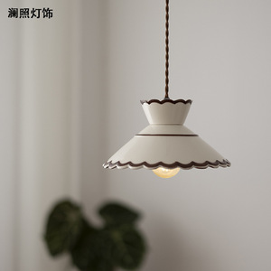 Lan Zhao Ceramic Pendant <b>Light</b> E26 Single Head Round LED Home Lighting For Bedroom Entryway Bar Hallway - Product Image 1