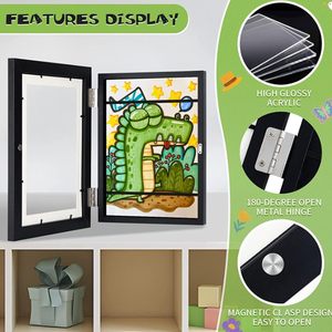 Cadre photo 3D personnalisé en bois noir de haute qualité pour enfants, avec verre incassable - Product Image 3