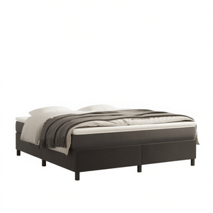 Base de Cama Tapizada en Terciopelo Gris Oscuro, Tamaño California King, Diseño Moderno y Suave - Product Image 1