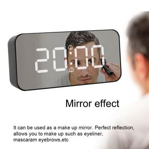 Digital Alarm <b>Clock</b> LED Mirror Thermometer Automatic Backlight Large Snooze Table <b>Clock</b> Electronic Desktop Alarm <b>Clocks</b> - Product Image 4