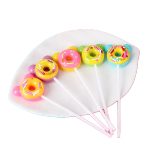Venta al por mayor <span class=keywords><strong>Donut</strong></span> Lollipop Stand Fruit Flavored Soft Hard Candy para niños Halal Certified Small Snacks - Product Image 2