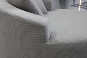 Sofá Individual, Y02 Sofá Cama Redondo Minimalista con Cubierta de Cuero PU para Oficina y Vestíbulo de Hotel, Reclinable Ajustable para Apartamento - Product Image 2