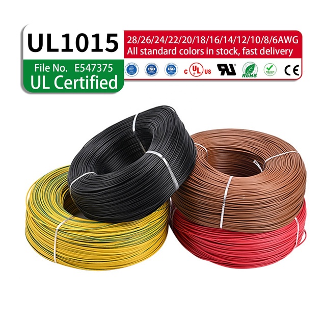 UL1015 14AWG PVC Electrical Wires 600V 105c Stranded Tinned Copper Wire Cable Industrial Auto Power Medical Electronic Wiring