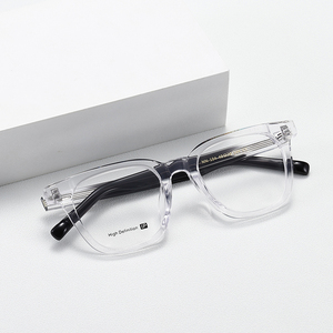 Transparent Full Rim Rectangle <b>Eyeglasses</b> NN-104 Anti-Uv Lightweight Resin Lens Unisex Adult Vision Correction <b>Frames</b> - Product Image 1