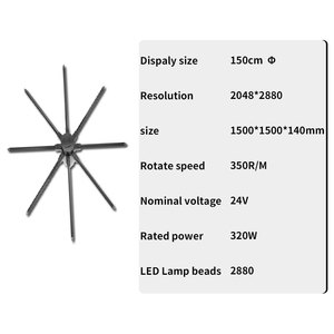 Ventilador con Pantalla LED <span class=keywords><strong>de</strong></span> Gran Tamaño para Exteriores <span class=keywords><strong>de</strong></span> 2k, Ventilador Holográfico 3D a Simple Vista <span class=keywords><strong>de</strong></span> 100 cm con 2 Brazos, Control por Aplicación Wifi - Product Image 3