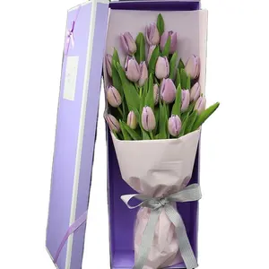 Helle Farbe Großhandel Custom Logo Premium Luxus Pappe LANG Blumen boxen Kosmetik verpackung Geschenk/Blumen kasten