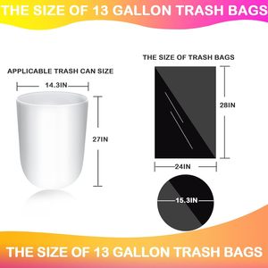 Heavy Duty Drawstring Garbage Bags Thickened <b>Plastic</b> Trash Bags for <b>Kitchen</b> and Office Use - Product Image 2