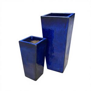 Pots de plantes en céramique écologiques fabriqués directement en usine au Vietnam avec trou de drainage pour la maison et le jardin, impression de logo gratuite - Product Image 1