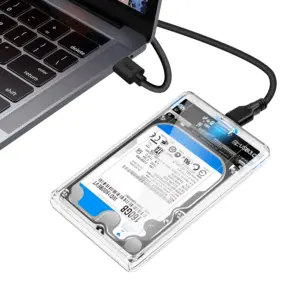 고속 2.5 인치 Transptarent 외부 HDD 인클로저 유형 C SATA HDD 하드 드라이브 케이스