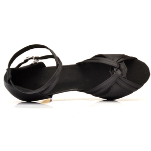 Zapatos de baile latino elegantes para mujer con tacón grueso y punta estrecha Plantilla de cuero genuino Bombas de salón Tango <span class=keywords><strong>Samba</strong></span> Estilo de niñas - Product Image 6